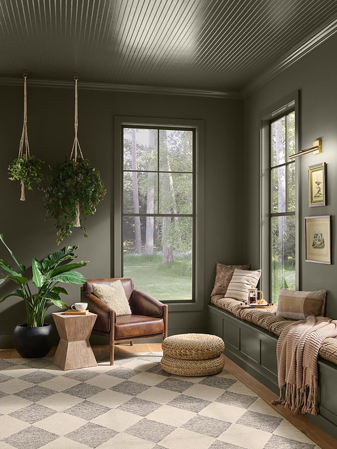olive green living room