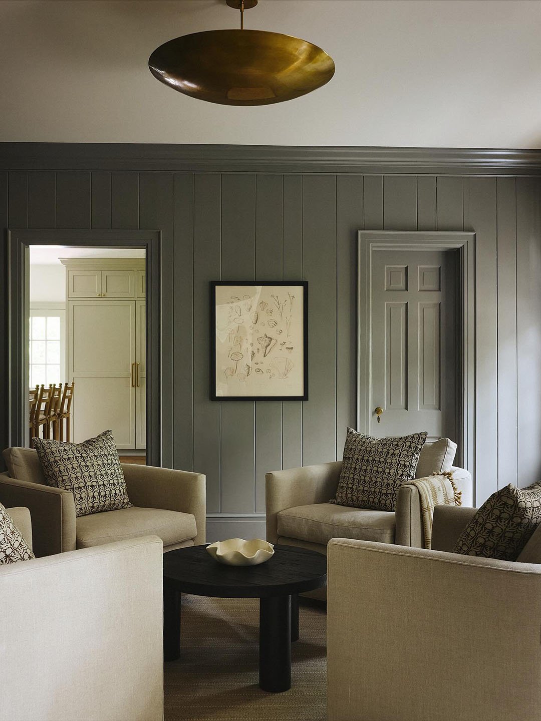 white chairs in gray living room