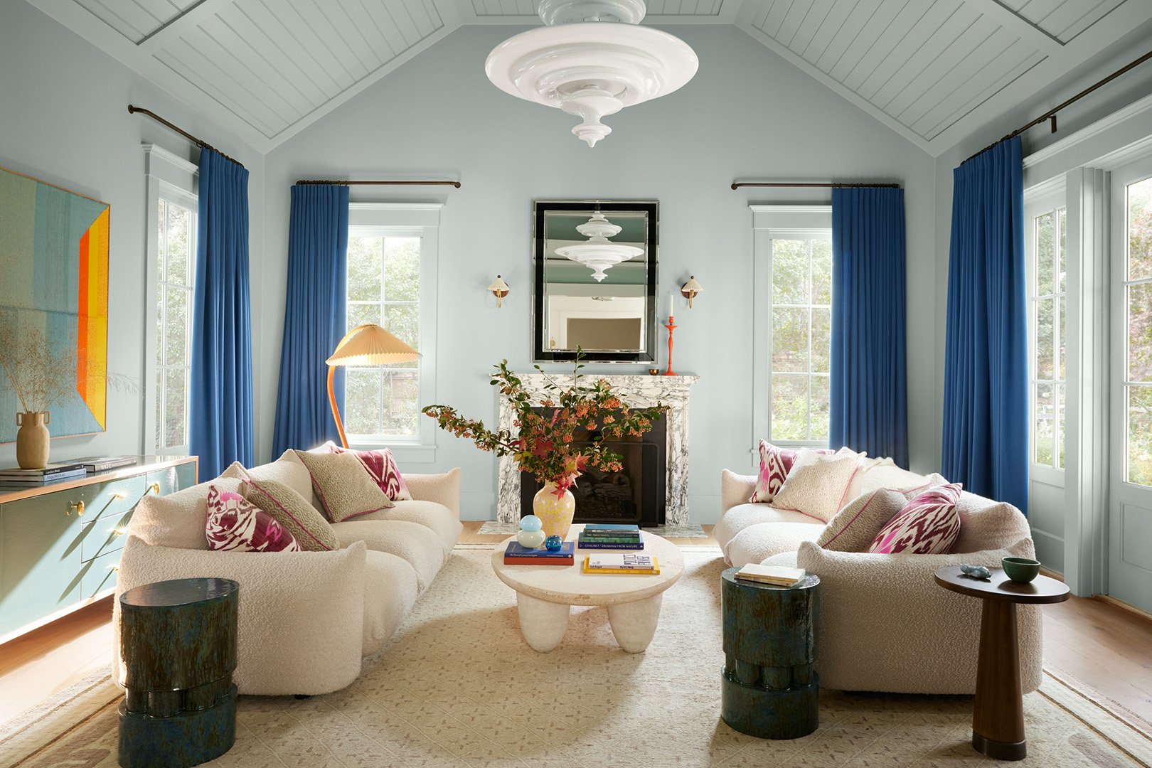 blue living room