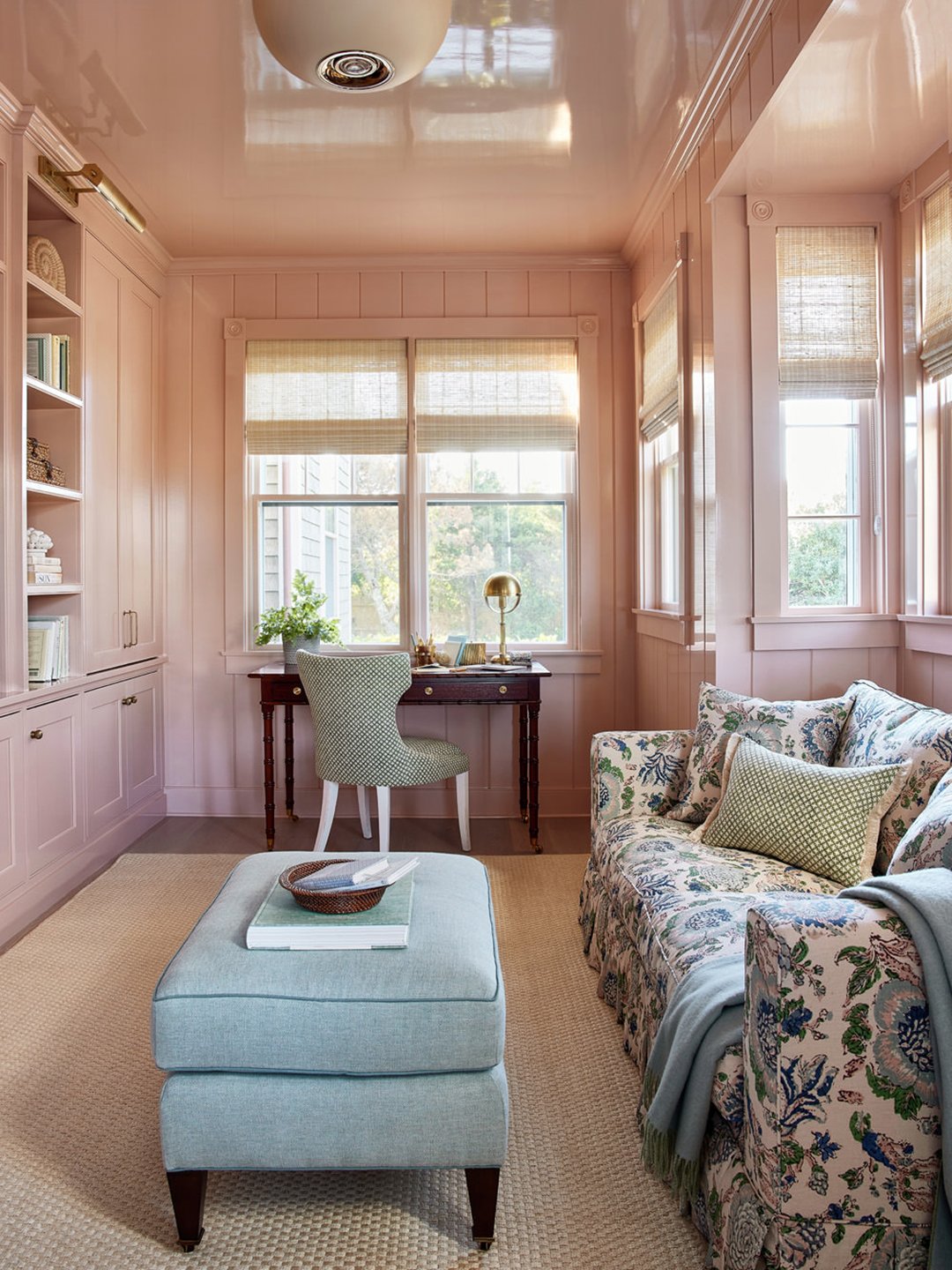 glossy pink office lounge