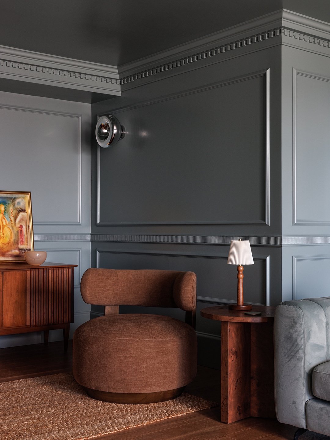 gray-blue living room
