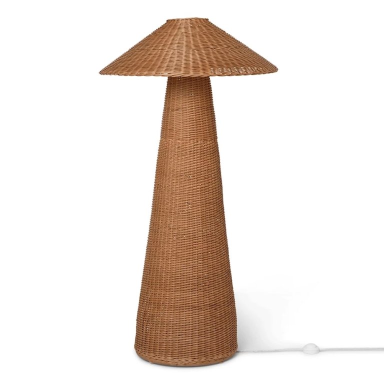 chunky wicker floor lamp