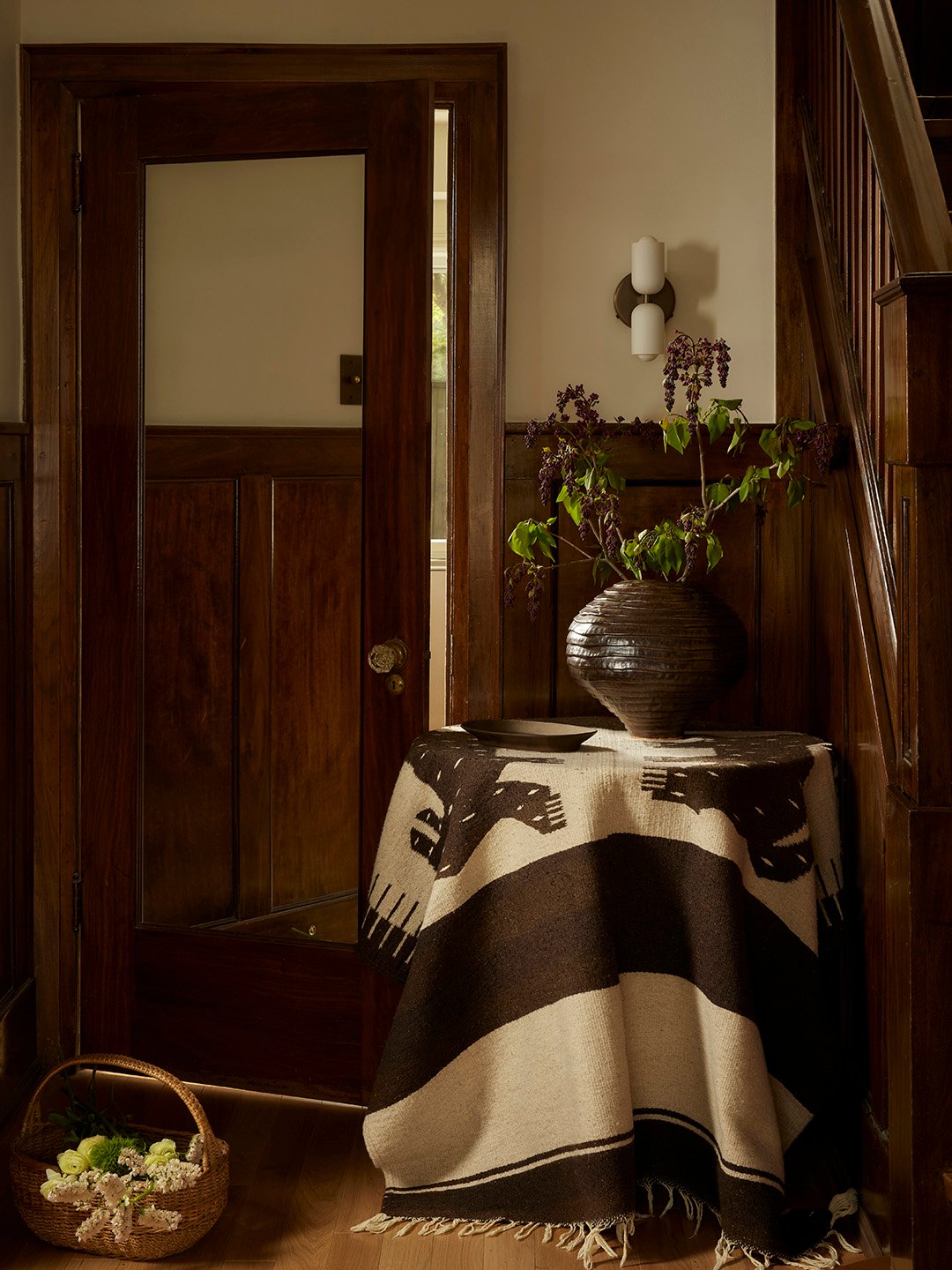 entryway table with fabric