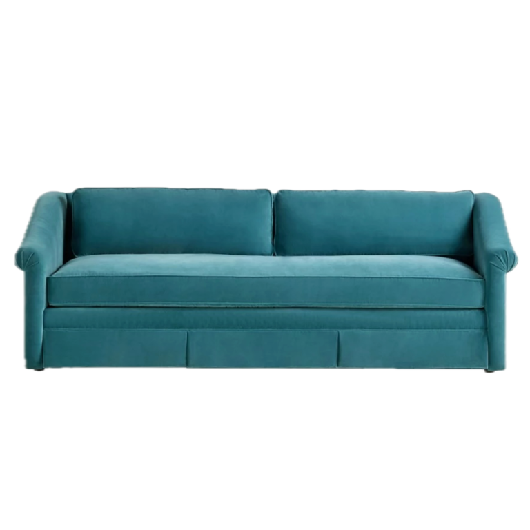 teal velvet sofa