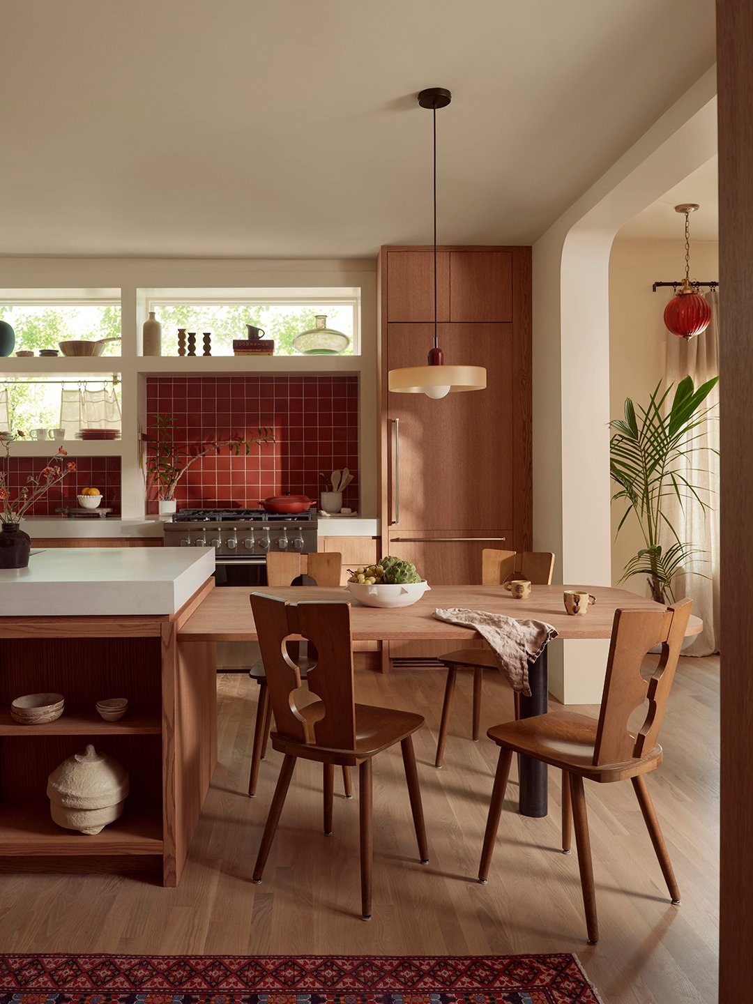 dining table attached to island