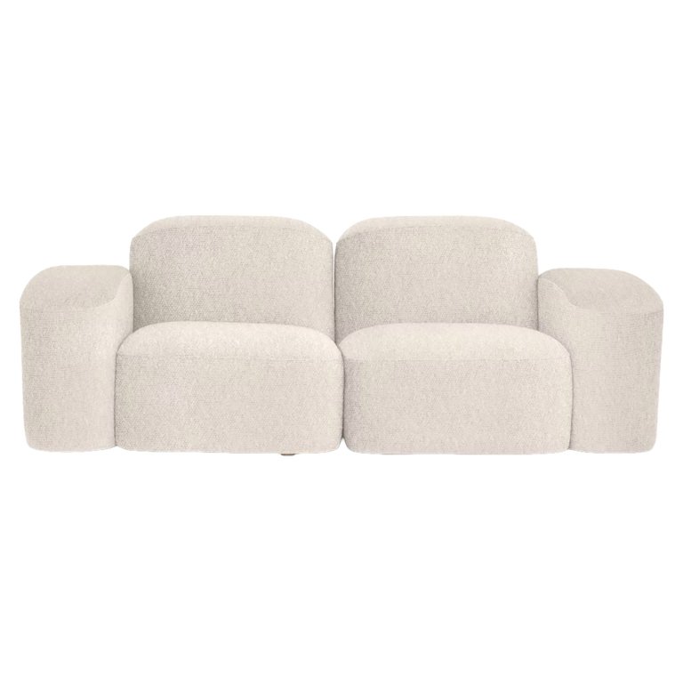cream rounded sofa