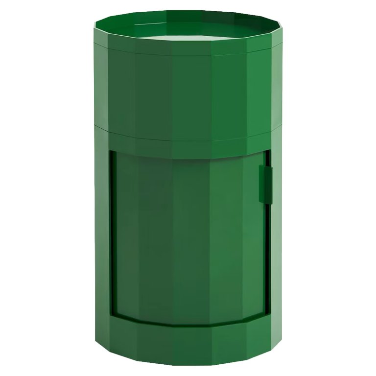 green cabinet with revolving door