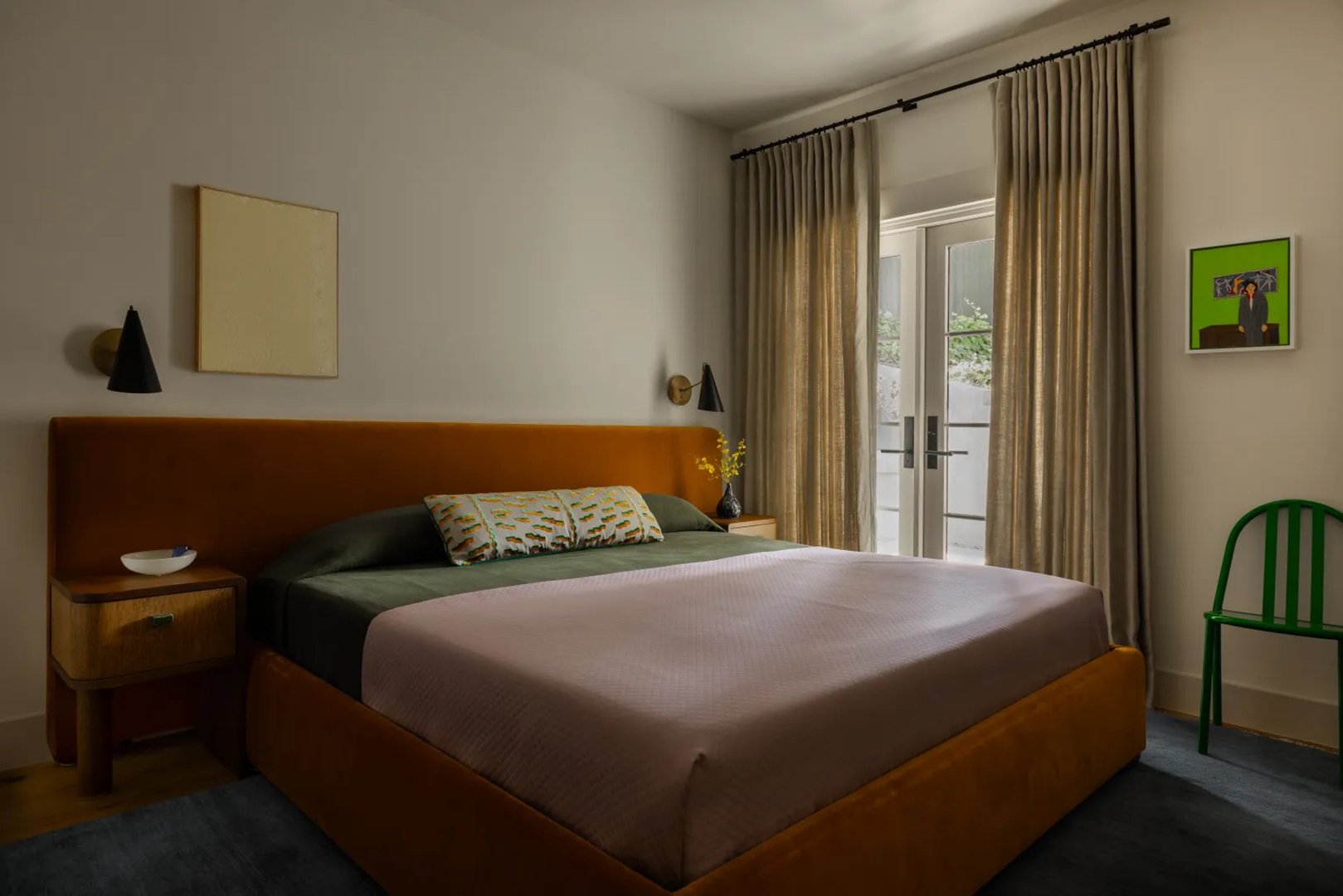 lavender and yellow bed