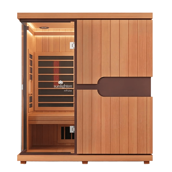 infrared wood-paneled sauna