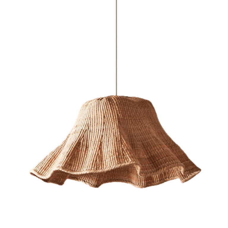 wavy wicker pendant light shade