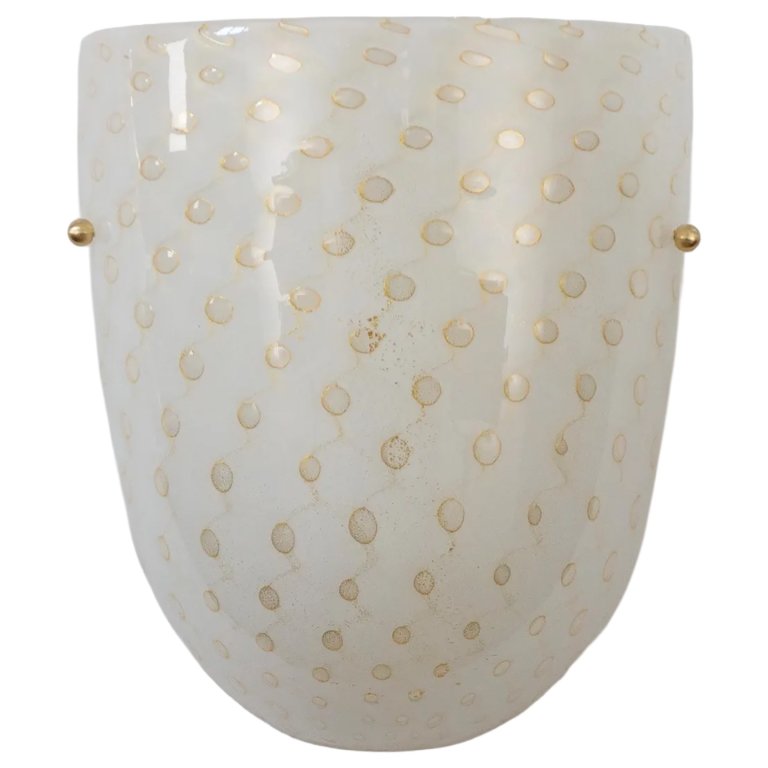 white glass sconce