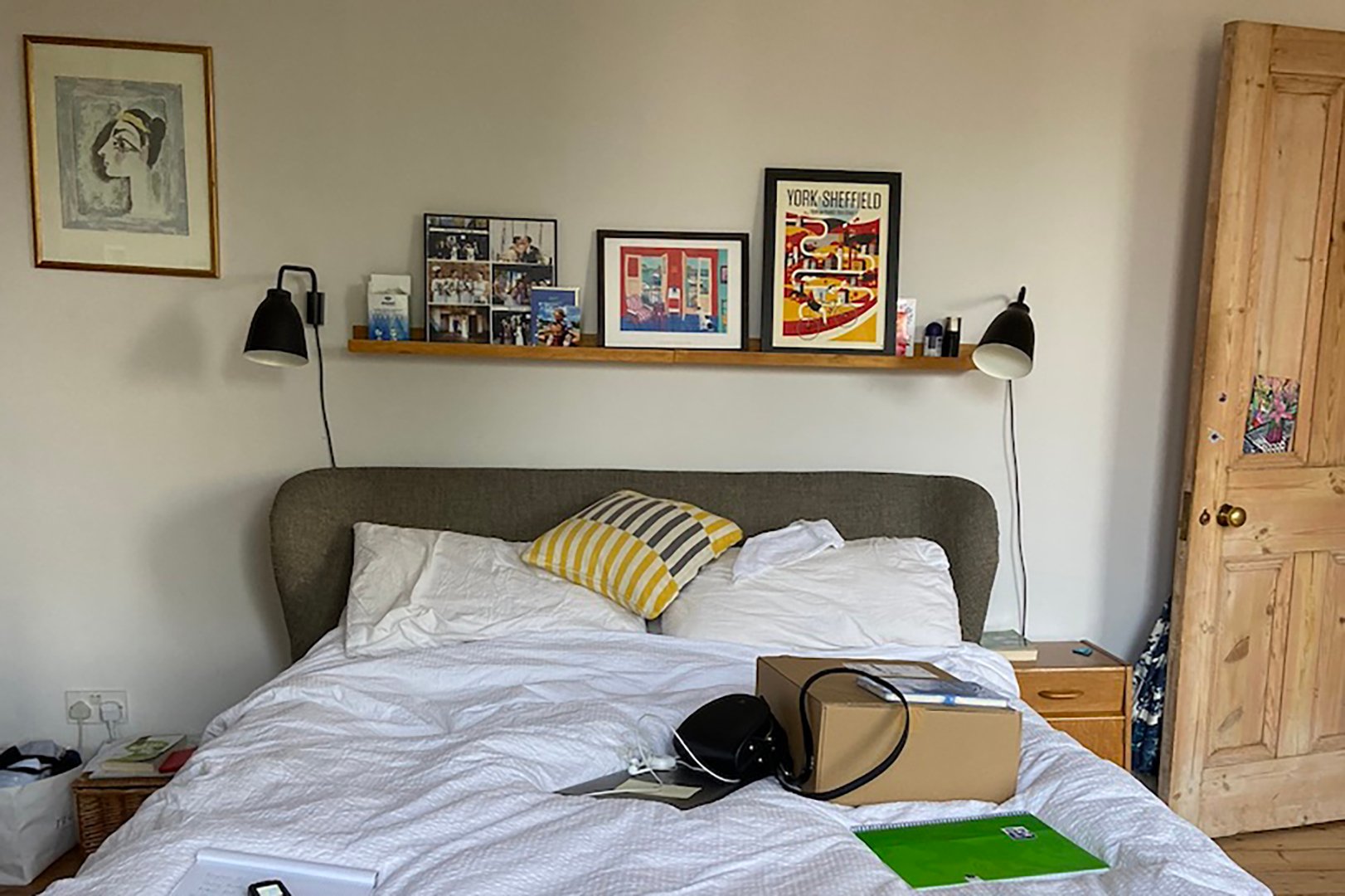 modern gray bed
