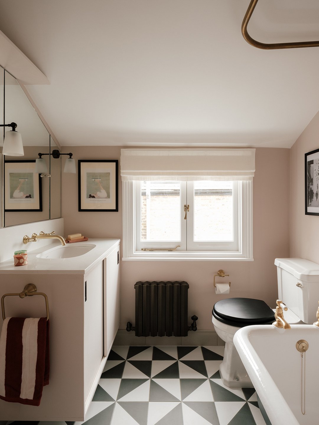 pink attic bathroom