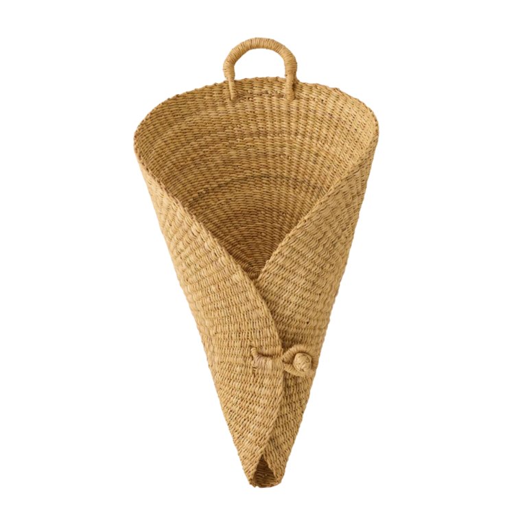 rattan flower cone basket