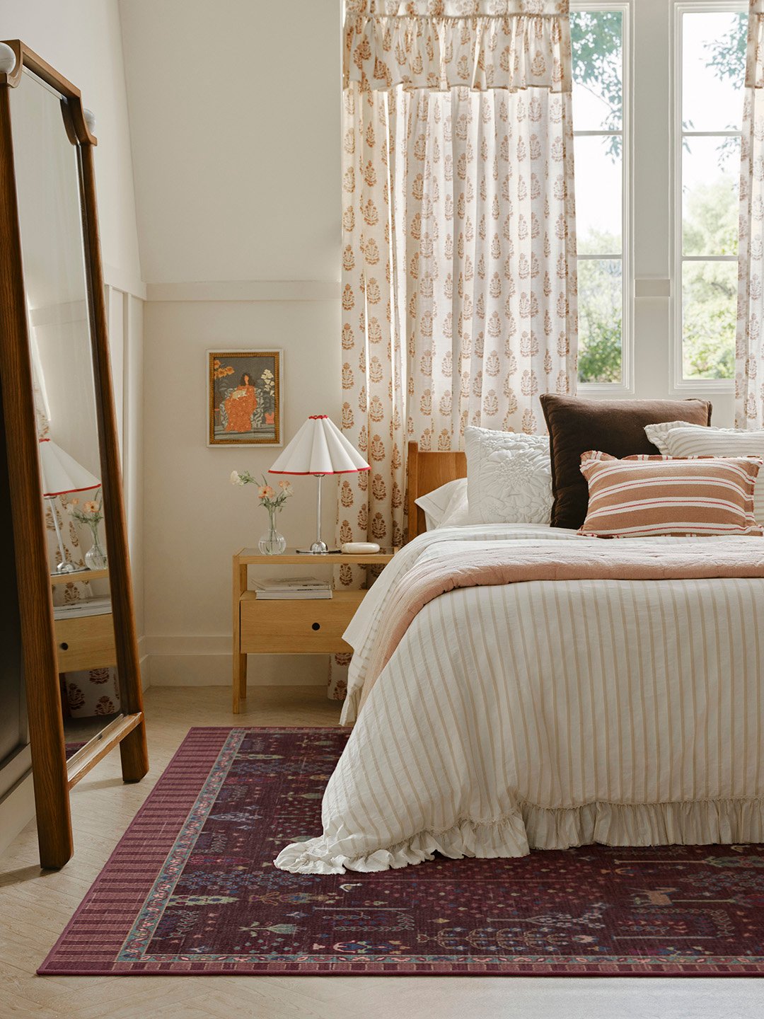 bedroom with bed and rug