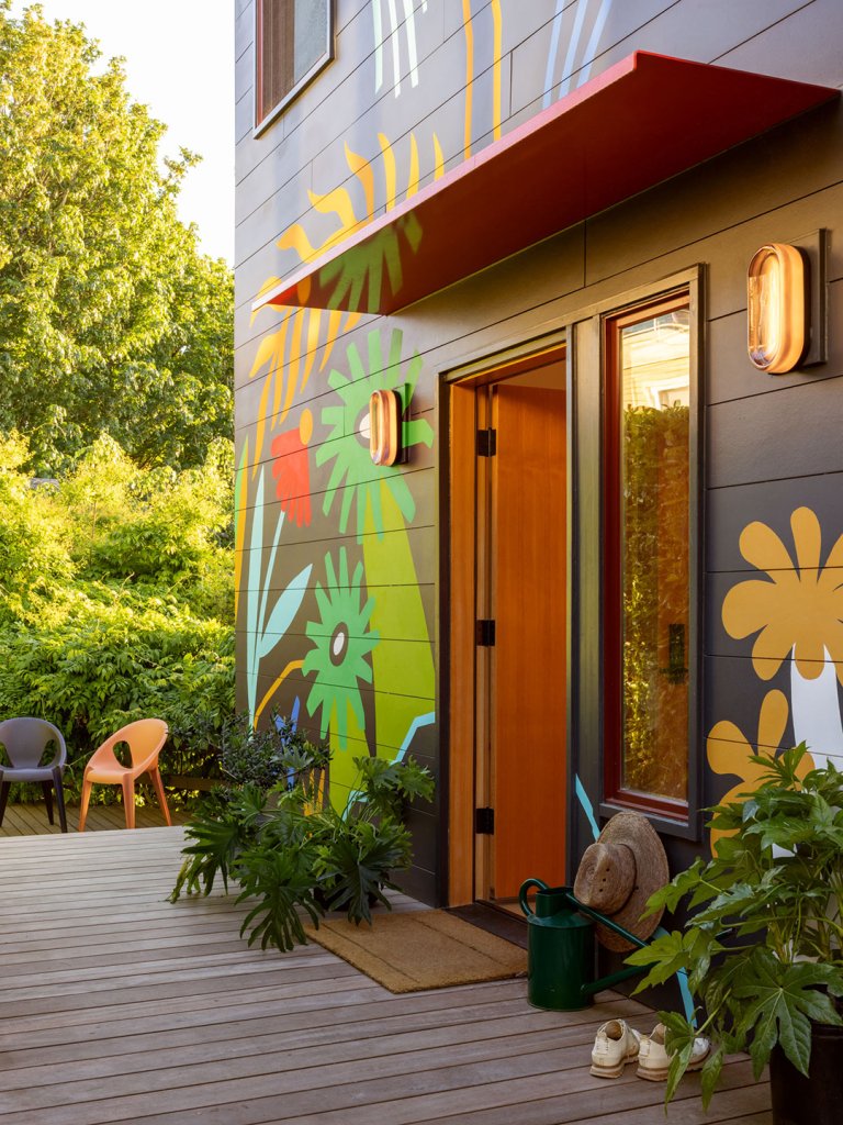 muraled entrance of home