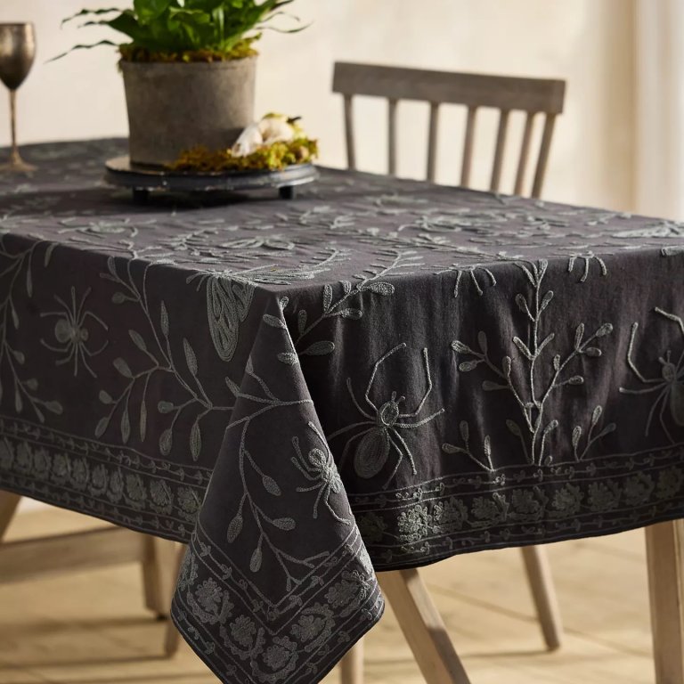 black tablecloth