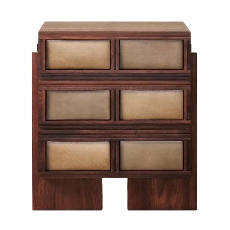 wood and ceramic nightstand
