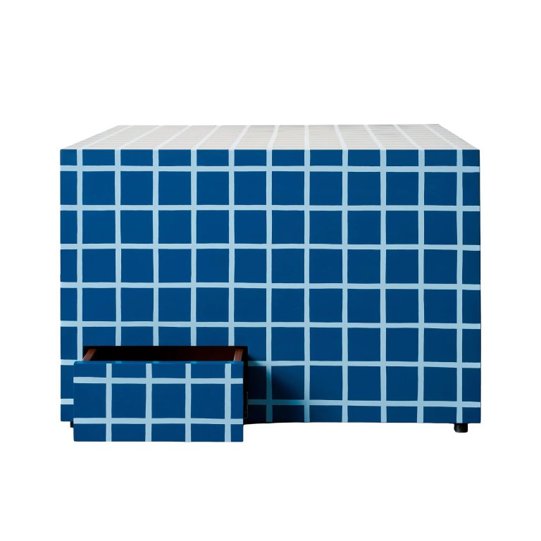 blue graphic grid table
