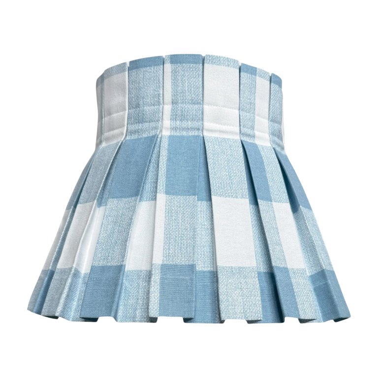 pleated gingham lampshade