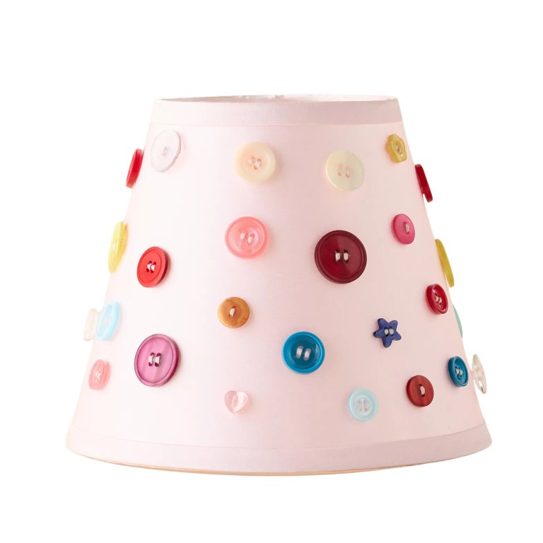 button covered lampshade