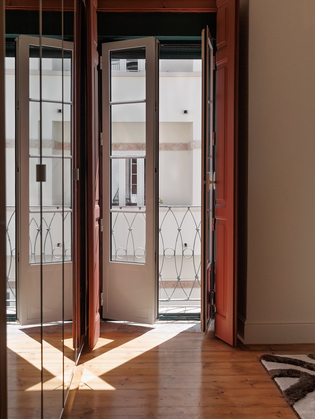 balcony with open doors