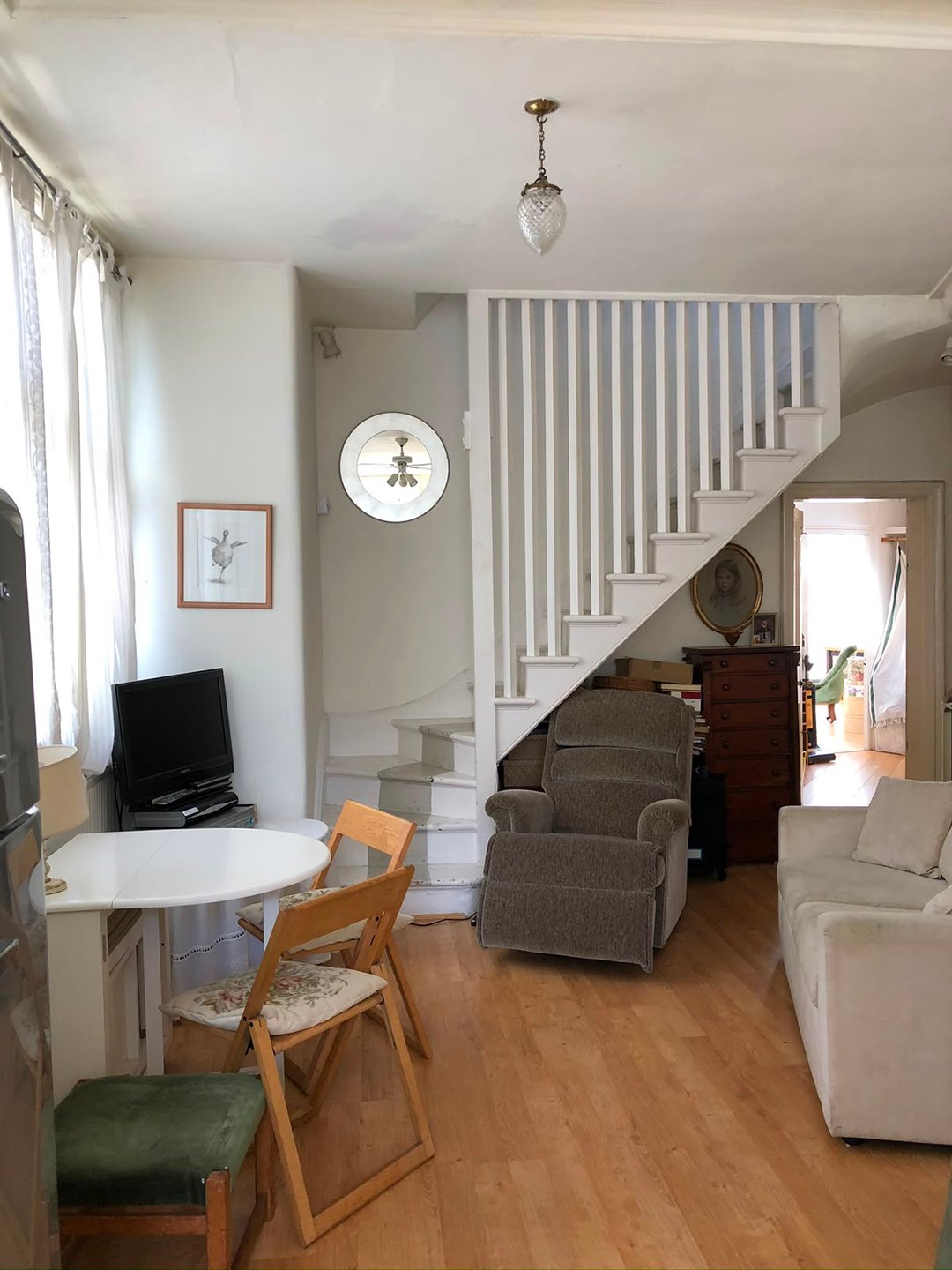 slatted wall staircase