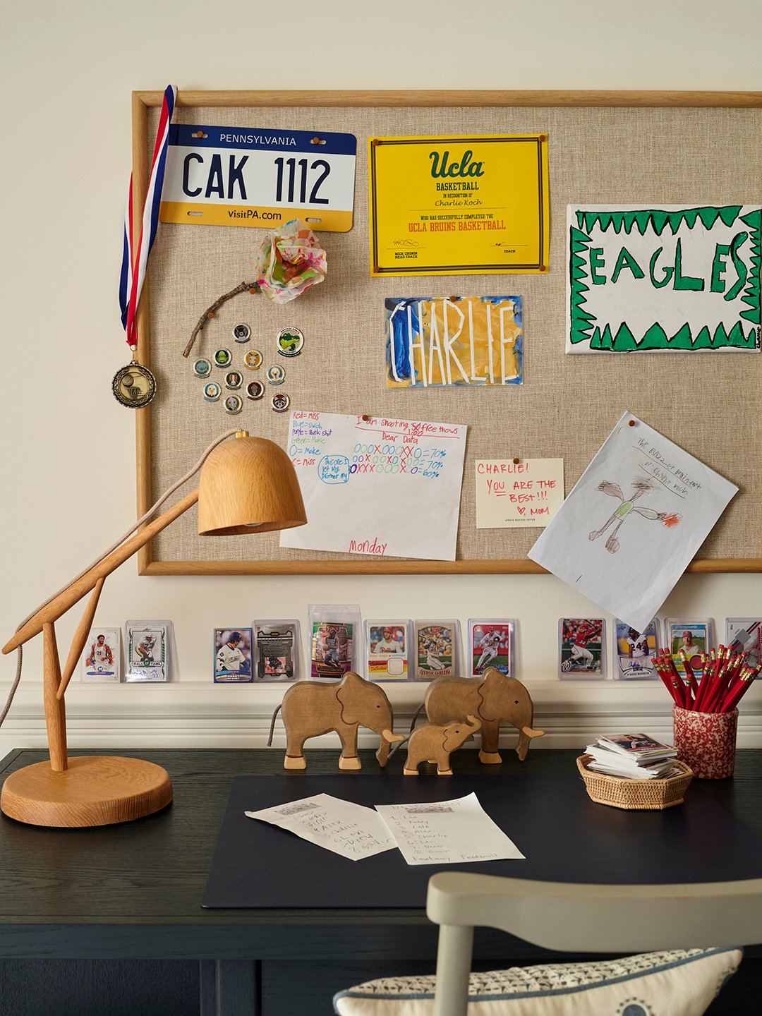 desktop with memento board