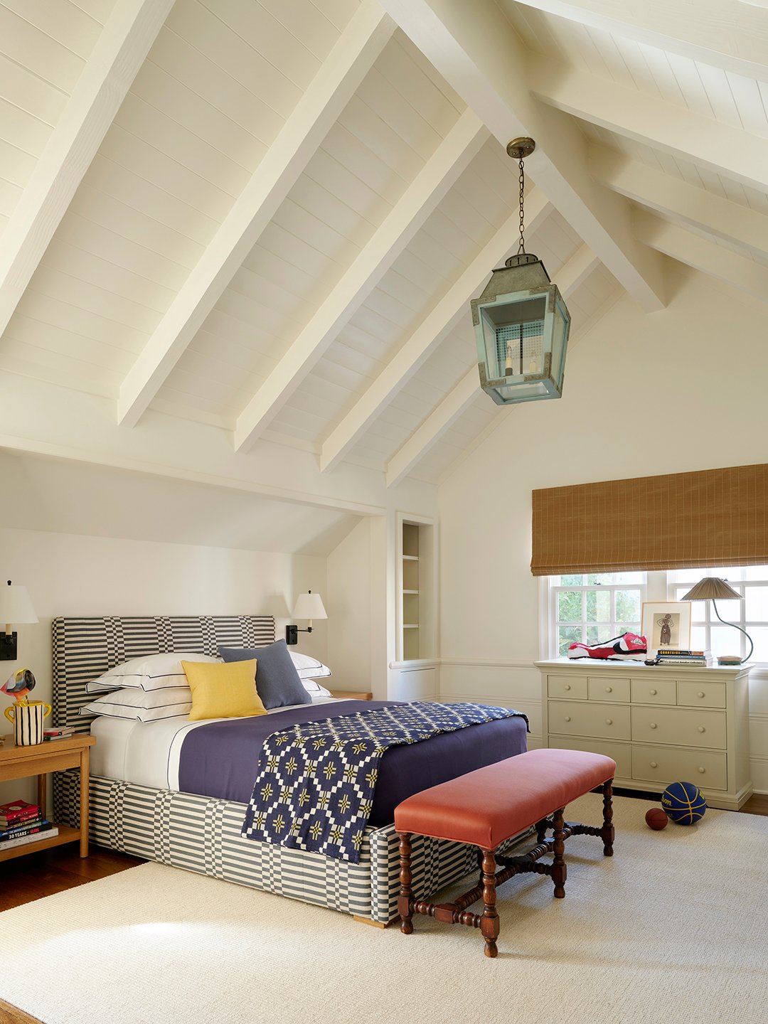 bedroom with vaulted ceiling