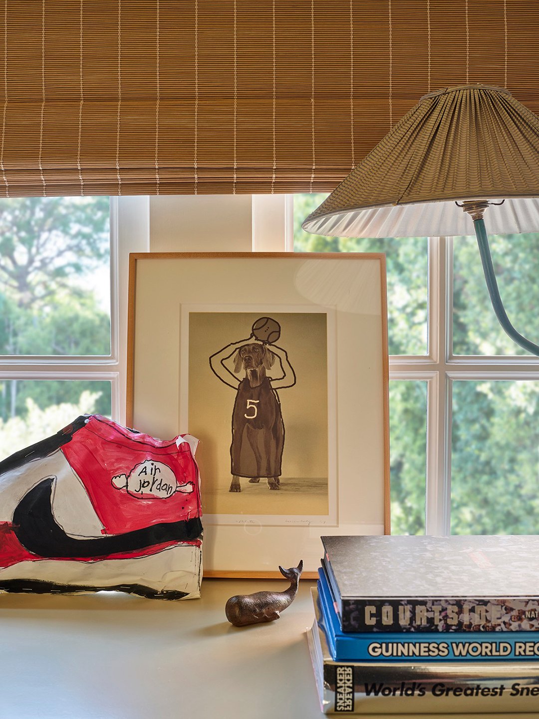 vignette of a countertop and window
