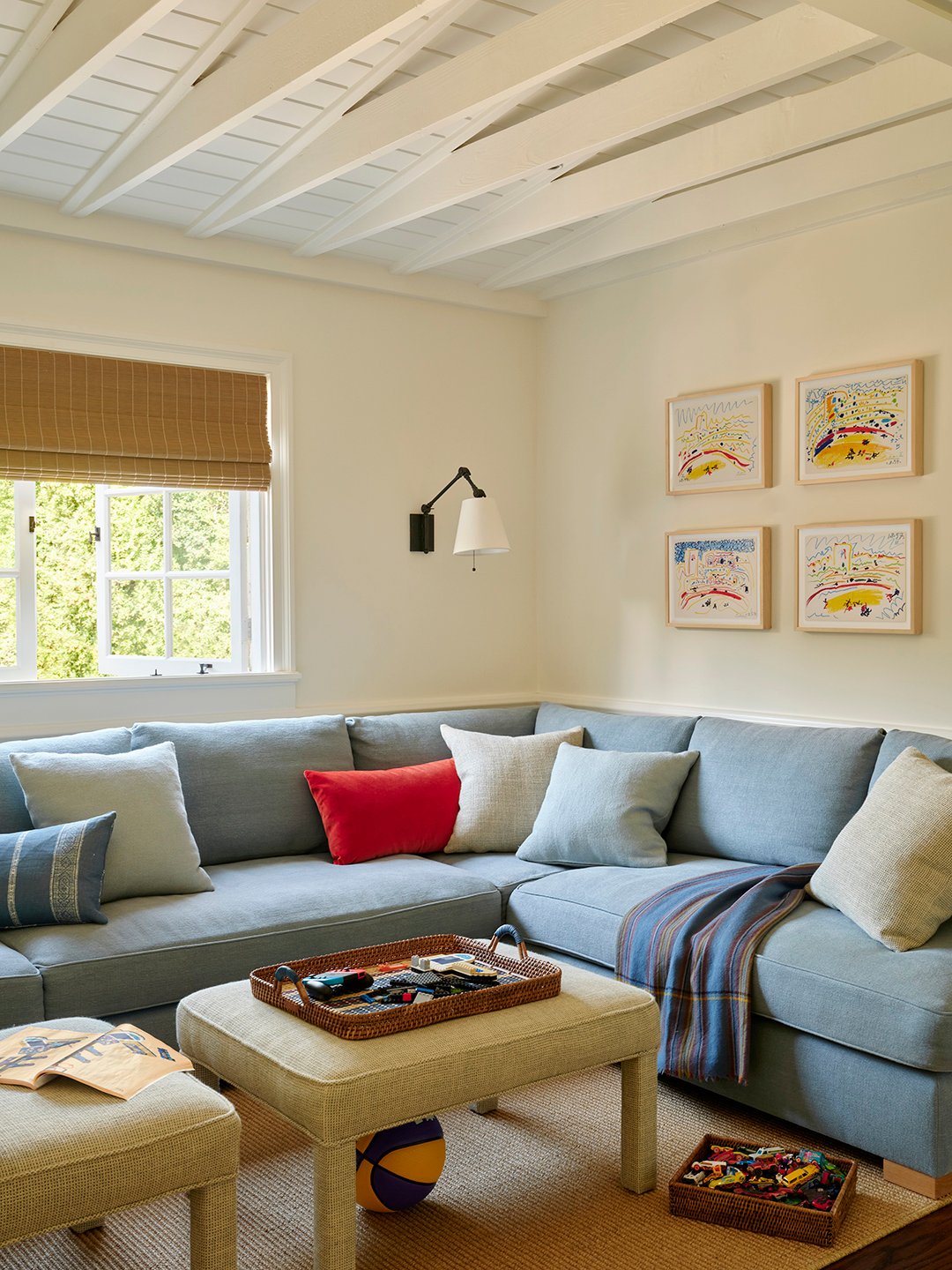 living room with sectional sofa