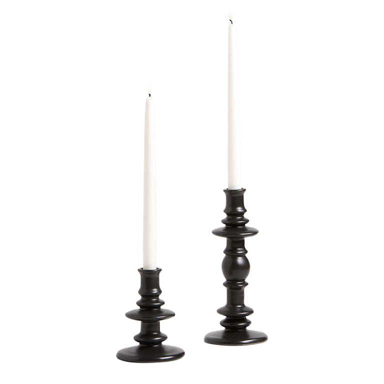 black candleholders
