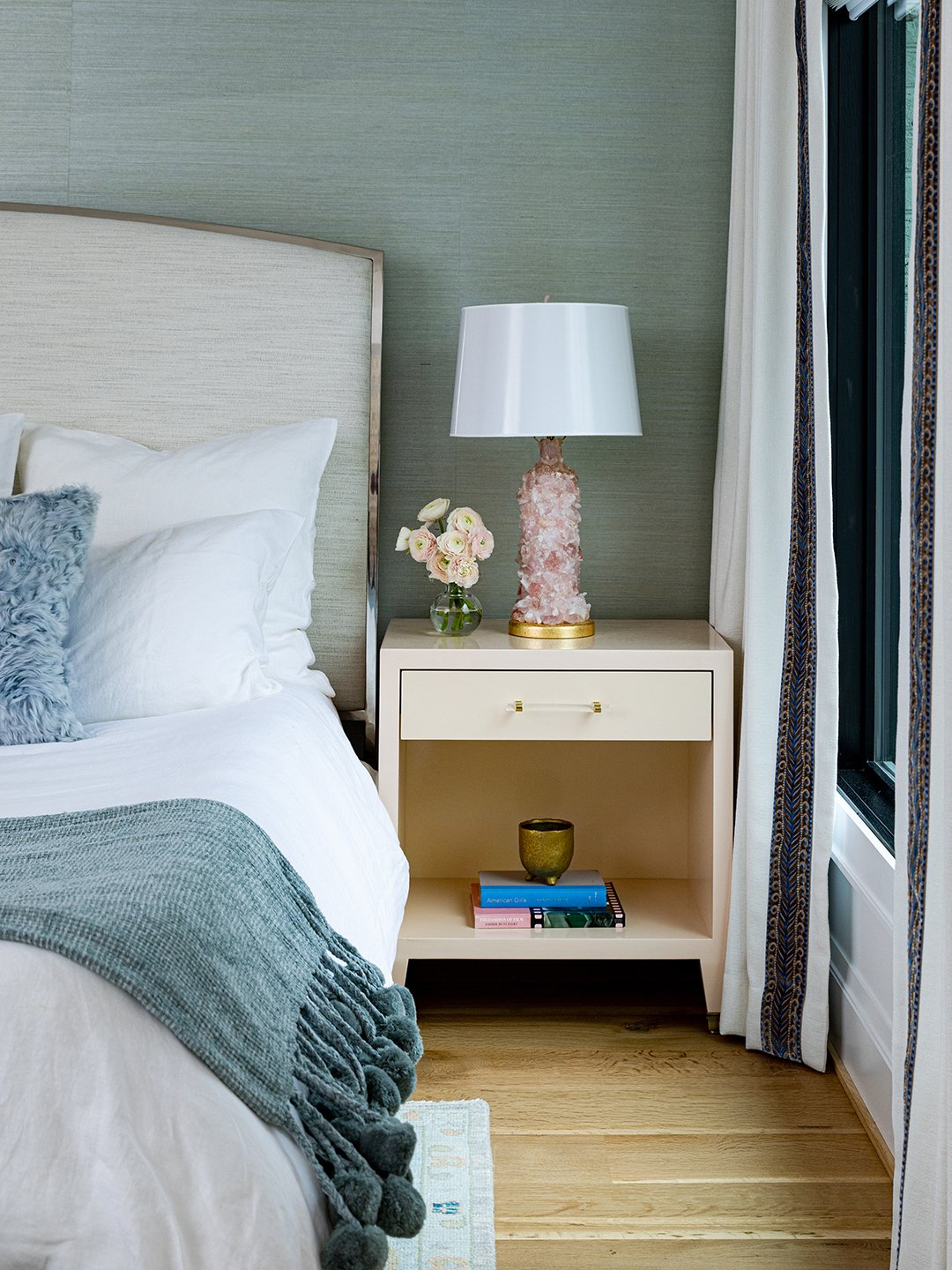 bedroom with side table