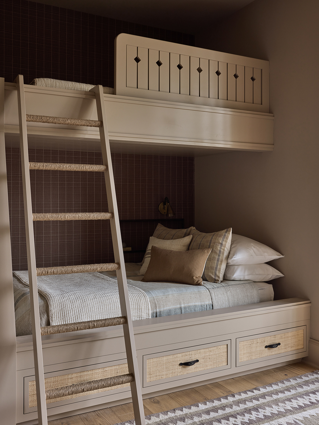 built in bunk beds in light wood