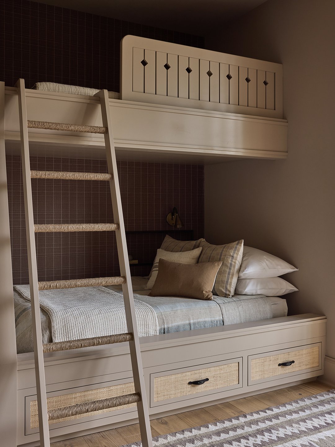 built in bunk beds in light wood