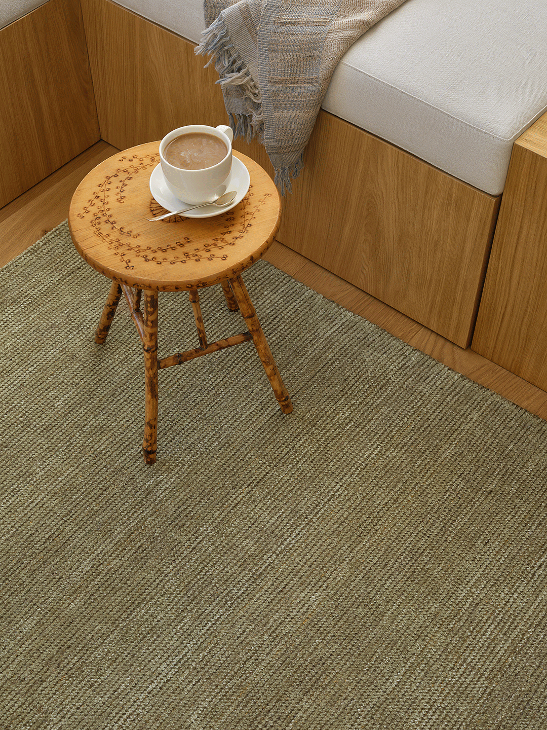 rug with spilled coffee
