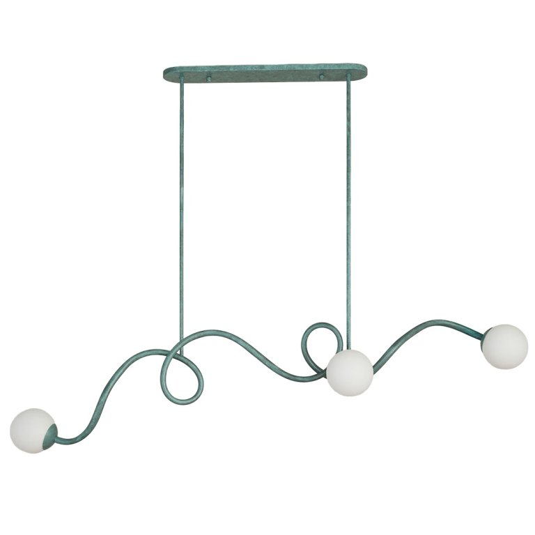 curly blue chandelier