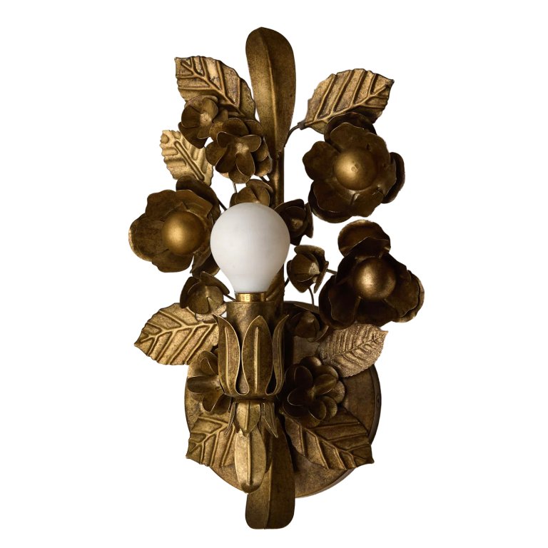 gold floral sconce