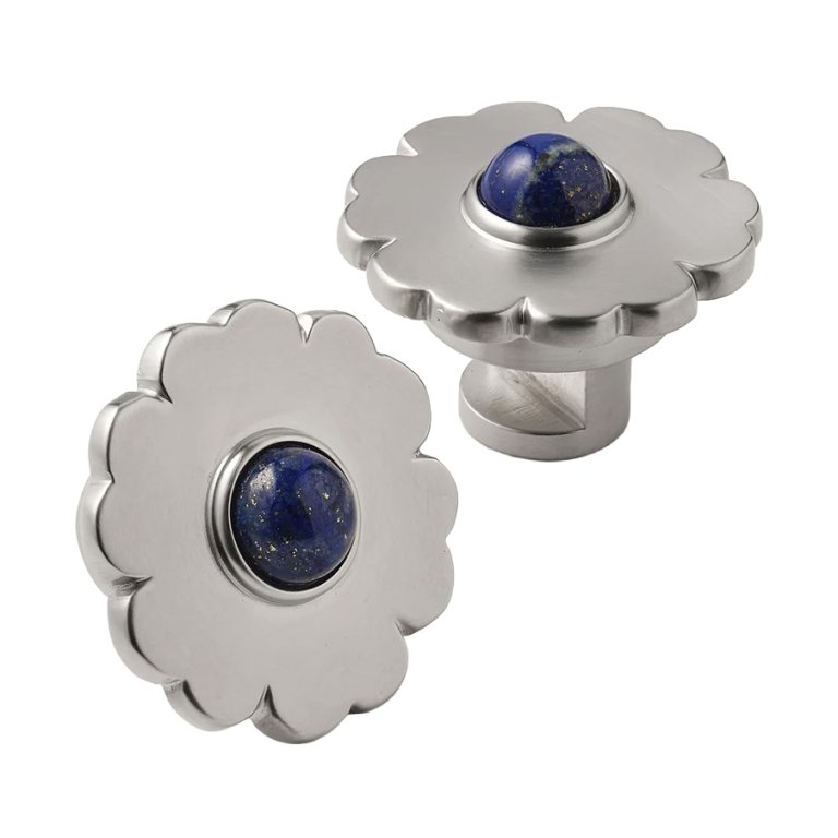 blue floral studs