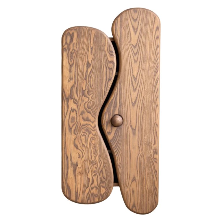 curvy wood cabinet