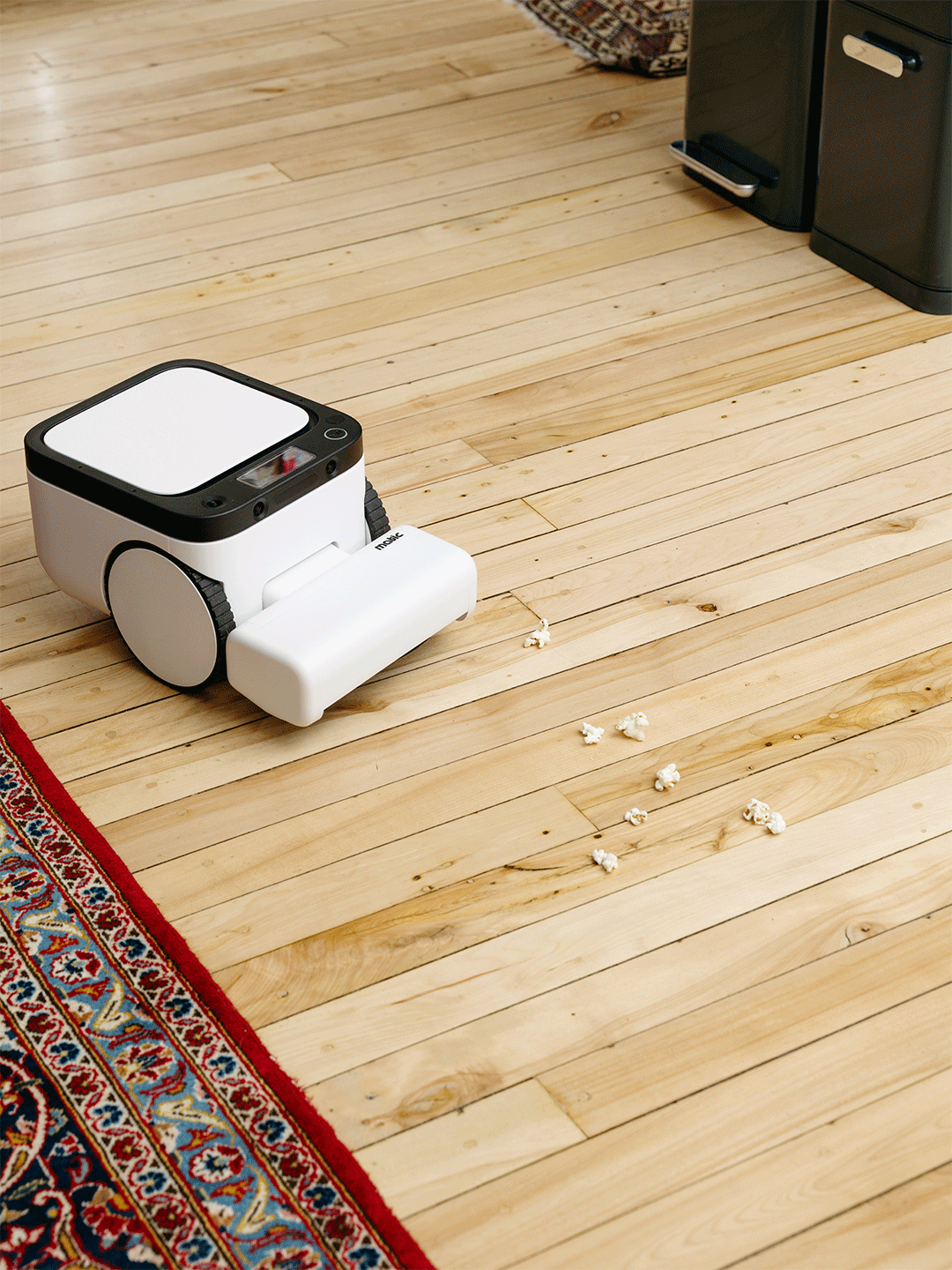 robot getting popcorn