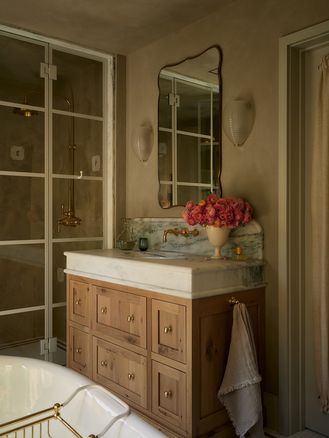 vanity with wood base