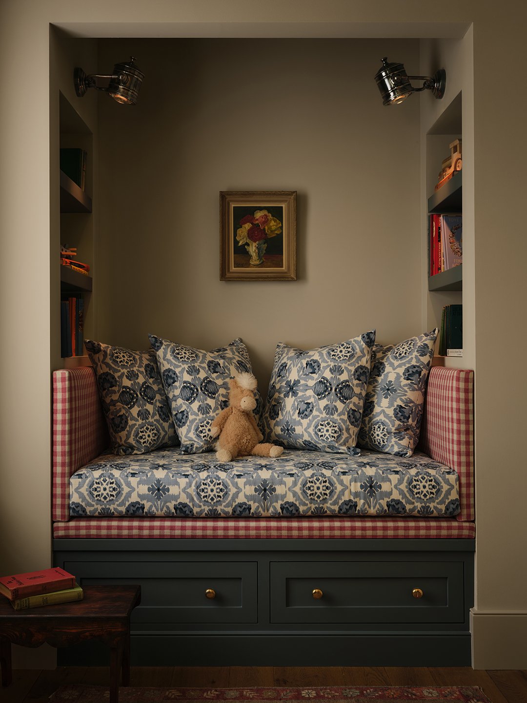 patterned cozy kids nook