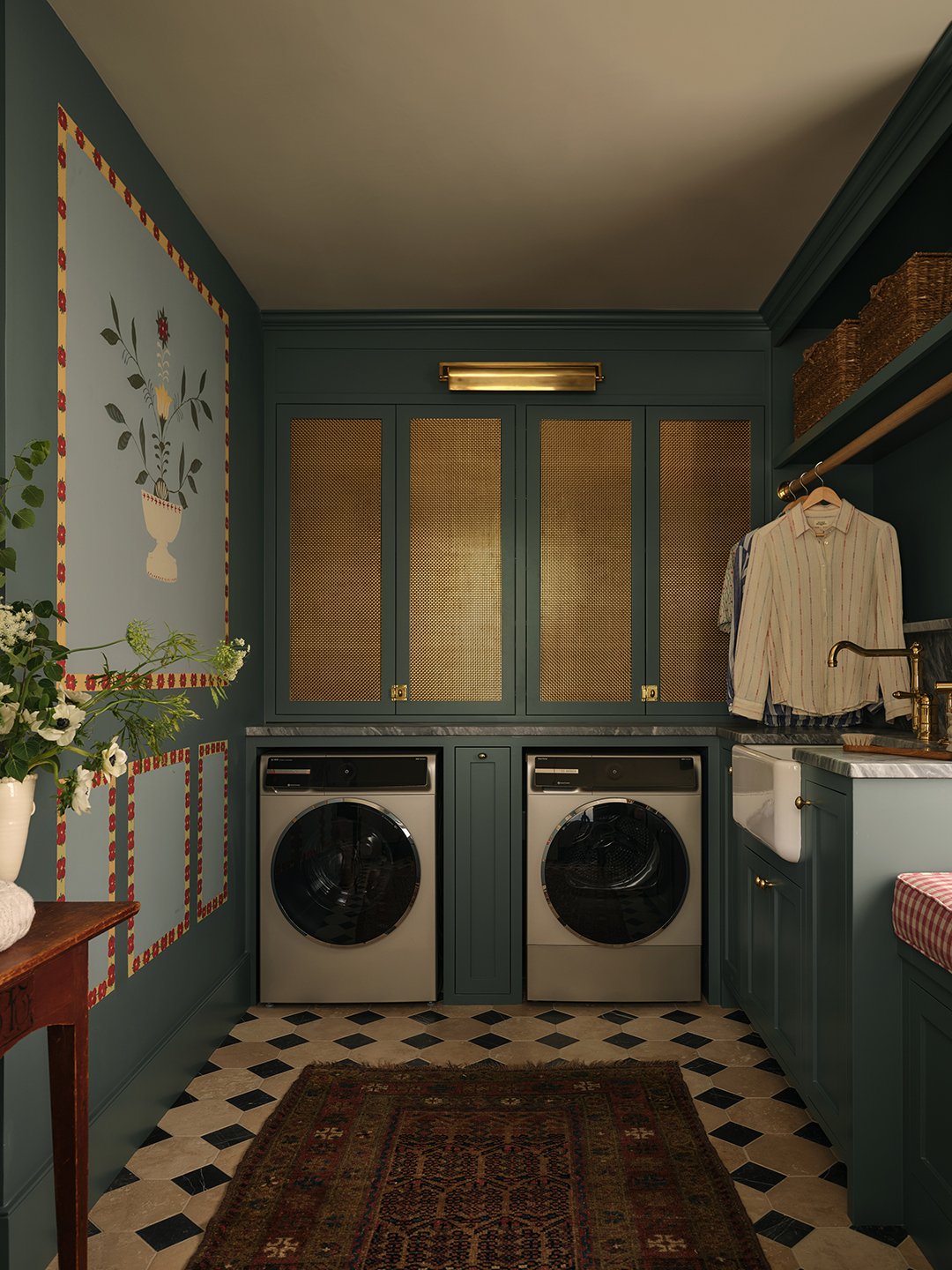 laundry room with painted wall