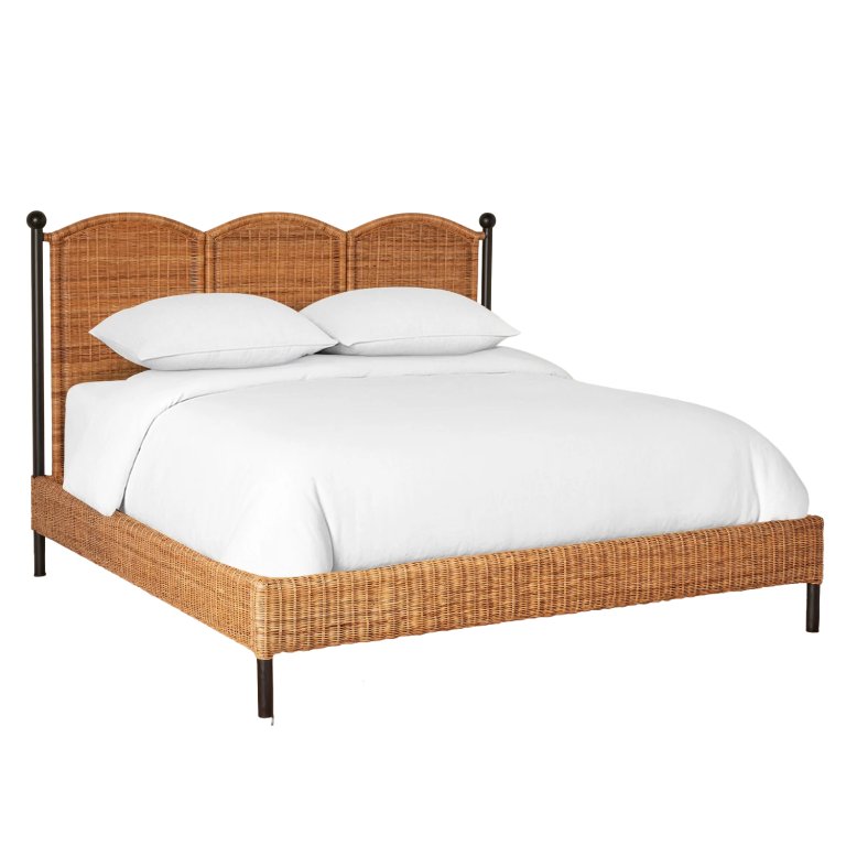 woven rattan bed