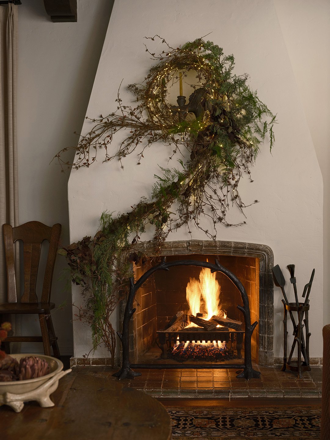 large wreath and garland intertwined