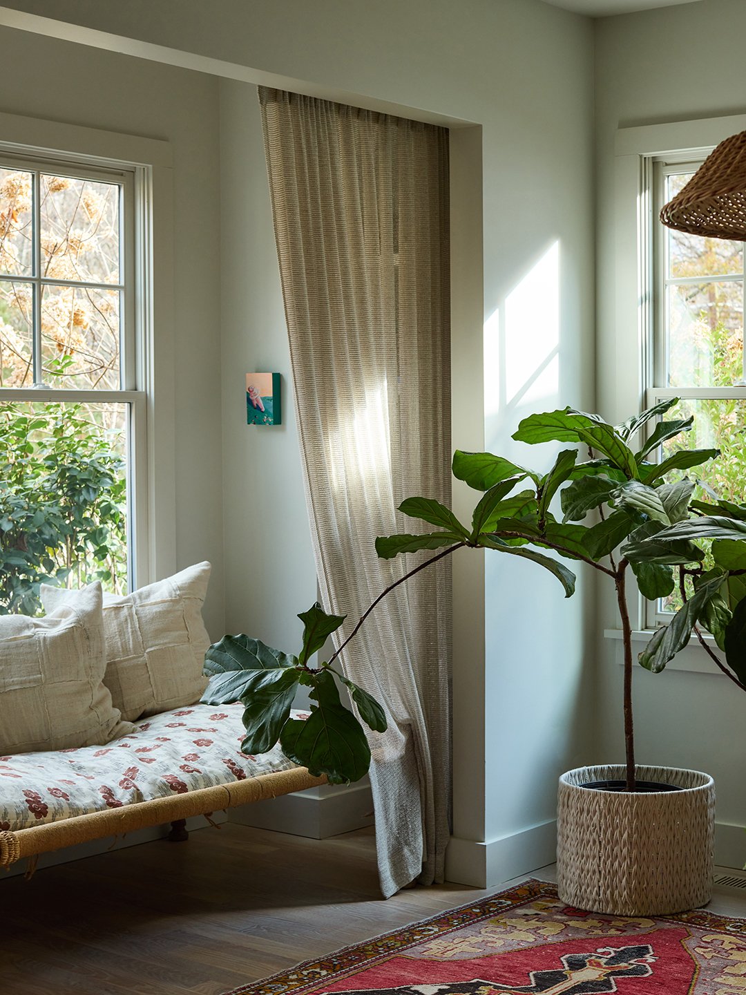 living room with window nook