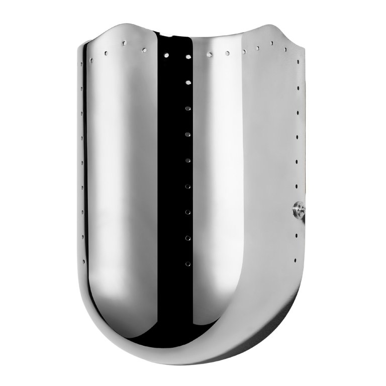 chrome sconce with perforations