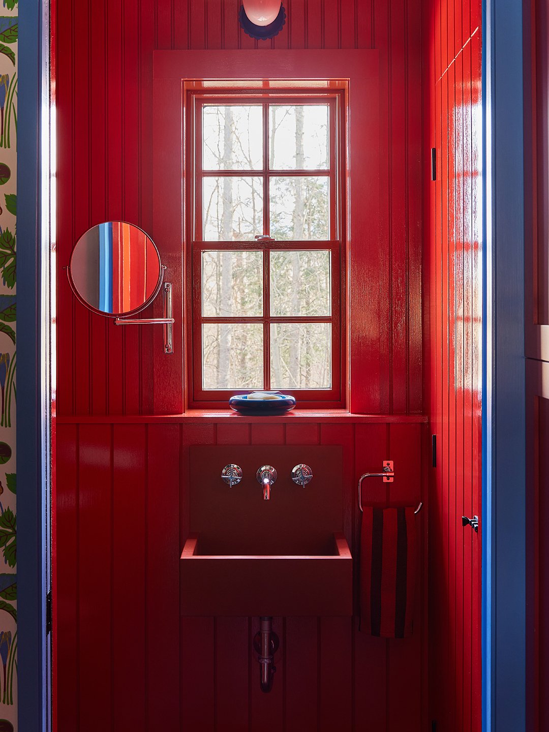 red powder room