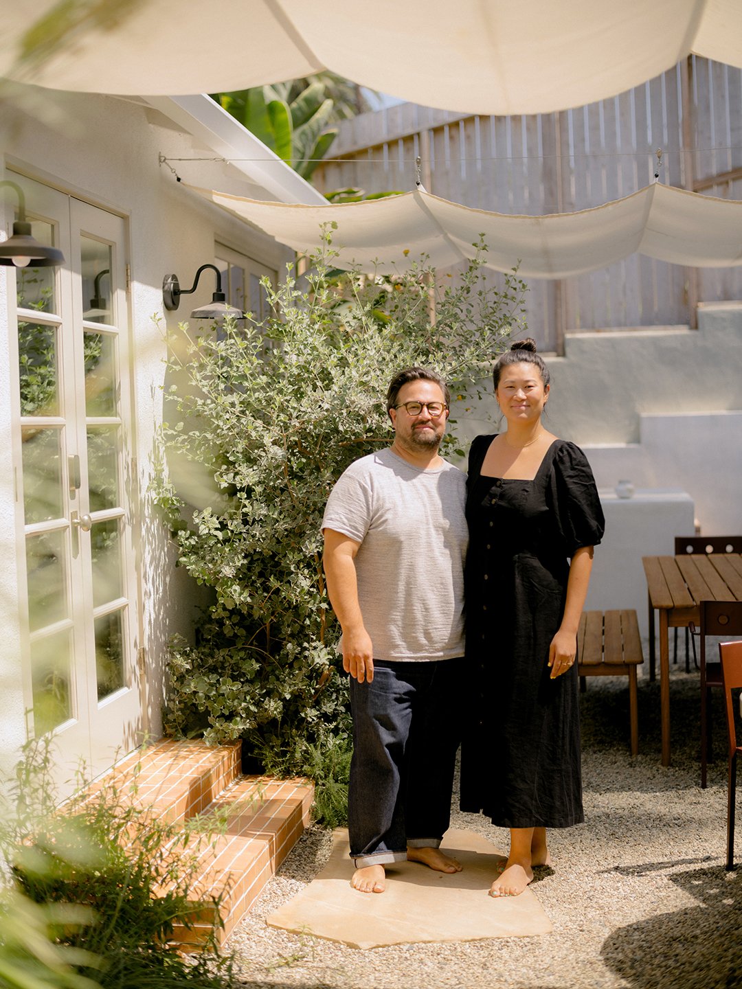 couple near french doors